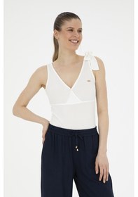 Resim U.S. Polo Assn. Kadın Beyaz V Yaka Tişört 50287560-VR013 