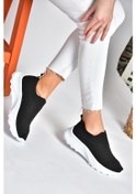 Resim Fox Shoes P239503304 Siyah/Beyaz Triko Kumaş Kadın Spor Ayakkabı Sneakers Siyah - Beyaz 