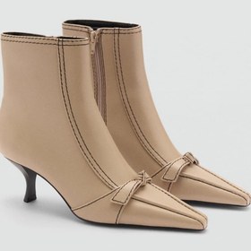 Resim MANGO Bağ detaylı dekoratif dikişli deri bilekte bot 