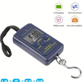Resim 1 Adet Taşınabilir Elektronik Dijital Asma Balık Tartısı, LCD Ekranlı, 88lb/40kg Kapasite, Birim Dönüşümü (kg/lb/t), Pil ile Çalışır (Piller Dahil Değildir) - Balıkçılık, Kamp, Açık Hava Aktiviteleri için Hassas Ölçüm Aracı 