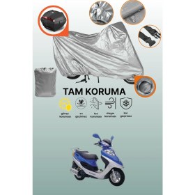 Resim Dokaca Gri Kilit ve Arka Çanta Uyumlu Kanuni Trex 125 Uyumlu Motosiklet Brandası, Koruma Örtüsü 