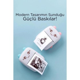Resim Aycer C9 Pembe Mini Yazıcı Taşınabilir Termal Yazıcı Kablosuz Bağlantı Ap Kontrol Cep Yazıcısı ( Lisinya ) 