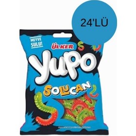 Resim Ülker Yupo Jelibon Solucan Meyve Sulu Aromalı Yumuşak Şekerleme 80 Gr 24 Adet 