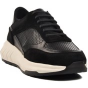 Resim AYAKMOD Premium 5394 M Siyah-Beyaz Hakiki Deri Erkek Sneaker 
