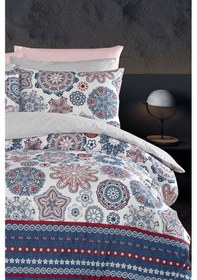 Resim Lastikli Çarşaflı Tek Kişilik Nevresim Takımı Star Lacivert-gri 