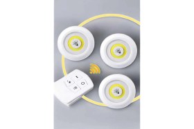 Resim Bilfold LED Lamba 3'lü Uzaktan Kumandalı Yapışkanlı Beyaz Işık 