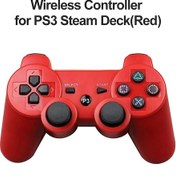 Resim Kırmızı-sony Ps3 Denetleyici Joystick Gamepad Playstation 3 Için Kablosuz Bluetooth Joypad Süper Ince Pc Buhar Güverte Oyun Konsolu Kolu 