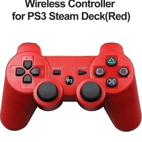 Resim Kırmızı-sony Ps3 Denetleyici Joystick Gamepad Playstation 3 Için Kablosuz Bluetooth Joypad Süper Ince Pc Buhar Güverte Oyun Konsolu Kolu 