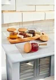 Resim Mithra Life 4 Adet Ahşap Saplı Standlı Mika Şeffaf Sunumluk Sosluk Reçellik Çerezlik Mıt1152 Ahşap 