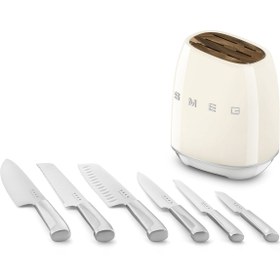 Resim Smeg Krem Standlı Bıçak Seti 50s Style Kbsf02cr 