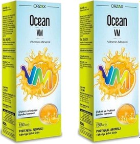Resim Ocean Vm Vitamin Mineral Şurup Portakal Aromalı 150 ML 2 Adet 