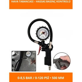 Resim Letsii Hassas Manometreli Saatli Hava Tabancası 0 8.5 Bar / 0 120 Psi 