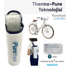 Resim Purefrost PF3 Şişe Soğutucu Termal Silindir Bisiklet Çantası/1 Adet Thermo-Pure Jel Paket 