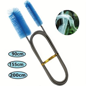 Resim 1 adet, Boru Temizleme Fırçası Hava Borusu Esnek Çift Başlı Hortum Akvaryum Aksesuarları Su Tankı Temizleyici Su Filtresi Naylon 90/155/200cm/35.43/61.02/78.74 inç 