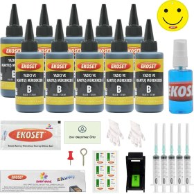 Resim Ekoset Dolum Seti Canon PG-540 Uyumlu Siyah 10'lu Set 