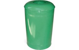 Resim Hijyen Dükkanı Hisar Çemberli Boyalı Çöp Kovası 61 Litre Metal Gövde Ofis ve Bina Tipi Profesyonel Çöp Kutusu S-724 