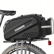 Resim Hard Shell Bisiklet Çerçeve Çantası, Arka Bisiklet Askısı için 10L Hard Shell Bisiklet Çantası, Ayna ve Omuz Kayışı ile Dayanıklı Pannier Gövde Sele Çantası, Bisiklet Sürme, İşe Gidiş Geliş, Açık Hava Yürüyüşü için Hard Shell, Pannier Gövde Sele Çantası 