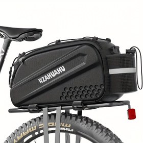 Resim Hard Shell Bisiklet Çerçeve Çantası, Arka Bisiklet Askısı için 10L Hard Shell Bisiklet Çantası, Ayna ve Omuz Kayışı ile Dayanıklı Pannier Gövde Sele Çantası, Bisiklet Sürme, İşe Gidiş Geliş, Açık Hava Yürüyüşü için Hard Shell, Pannier Gövde Sele Çantası 