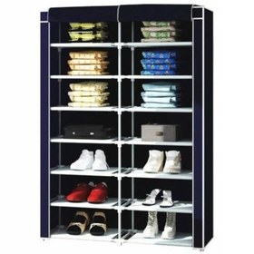 Resim Dzgn Home İki 2 Bölmeli Metal Ayakkabılık Bez Dolap-lacivert Lacivert 