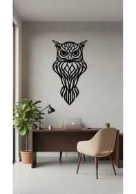 Resim Baykuş Çizgi Sanatı Metal Duvar Tablosu 