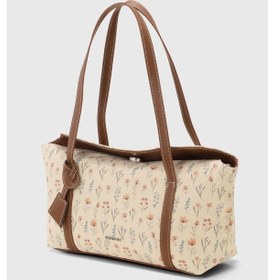 Resim Housebags Çiçek Desenli Kanvas Bowling Omuz Çantası 270 Çiçek Desenli 