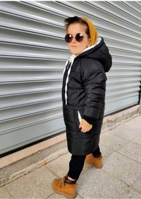 Resim CINARIUM Kız Çocuk Erkek Çocuk Unisex Su Geçirmez Kaban Siyah 