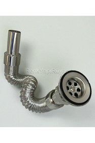 Resim RENK YAPI RÜYASI GRİ KROM LAVABO SİFONU KÖRÜKLÜ RAKORLU KOKU ÖNLEYİCİ GİDER BORUSU MUTFAK BANYO LAVABO SİFONU 