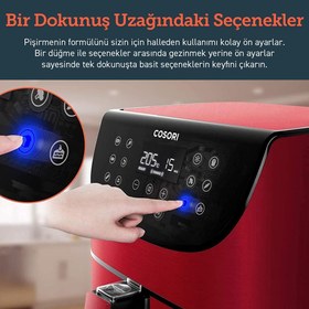 Resim Cosori Premium XXL Airfryer 5.5 lt Yağsız Kırmızı Fritöz - TEŞHİR 