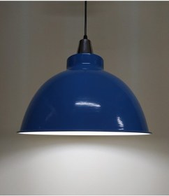 Resim Riolight Mavi Içi Beyaz Krom Askılı Tekli Metal Sarkıt 