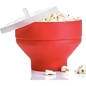 Resim 1 adet Silikon Patlamış Mısır Makinesi Mikrodalga Patlamış Mısır Kovası Katlanabilir Silikon Patlamış Mısır Kovası Top Kase Noel Hediyesi 