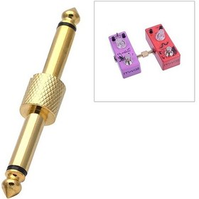 Resim 6.35mm 1/4 İnç Erkek Erkek Gitar Efekt Pedalı Konektörü Elektrikli Pedal Kartı Adaptörü Altın 