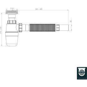 Resim Koku Önleyici Gri Taslı Lavabo Sifonu - Temizlenebilir Hazne, Körüklü Boru, Paslanmaz Giriş 