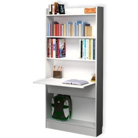 Resim Katlanır Çalışma Masası + Kitaplık 180 x 80 x 20 + 40 