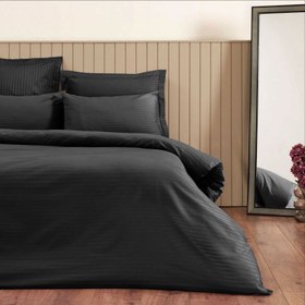 Resim Nuvomon 4 Yastıklı Saten Nevresim Takımı - Siyah 