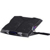 Resim Fanlı Laptop Standı SR08 11 Fanlı RGB Led Işıklı Soğutucu Stand Oyunculara Özel | Benks Benks