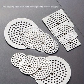 Resim 1 Adet Paslanmaz Çelik Yuvarlak & Kare Kulp ile Drenaj Kapağı - Çok Boyutlu (5.99-10.01cm) Banyo, Mutfak Lavabosu, Duş Gideri için Tıkanma Önleyici Saç Filtresi Izgarası - Pas Dirençli Kolay Temizlenebilir Drenaj Koruyucu, Banyo Drenaj Kapağı, Delikli Tasarım, Dayanıklı Yapı 