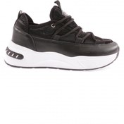 Resim Dgn Kadın Kalın Taban Sneakers Ayakkabı Siyah 36992831 