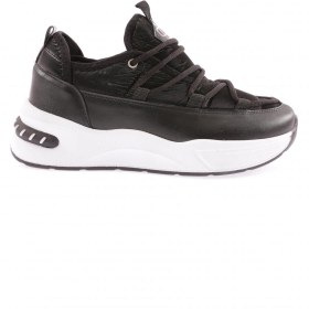 Resim Dgn Kadın Kalın Taban Sneakers Ayakkabı Siyah 36992831 