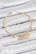 Resim Clariss Pirinç Zirkon Taşlı Kelebek Ve Yıldız Model Gold Renk Charm Bileklik 