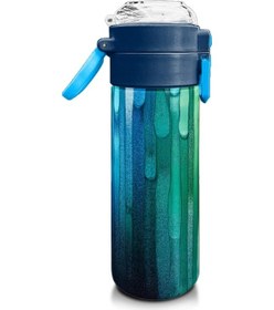 Resim Coral High Kids Lacivert Renkli Çizgili Desenli Pipetli Ve Direkt İçim Çelik Termos 500 Ml 31890 Açık Mavi - Sarı 