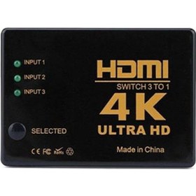Resim 4K Ultra Hd Ir Alıcılı Kumandalı Hdmi Çoklayıcı 3 In 1 Switch 