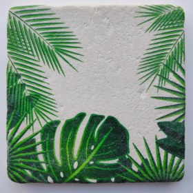 Resim Şeker Portakalım Dekoratif Figürlü Doğal Taş Banyo Gider Kapağı Süsü Tekli 10X10 cm 