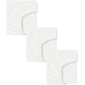 Resim 3 Adet 65x95 Cm Anne Yanı Lastikli Penye Kumaş Bebek Çarşafı-beyaz 