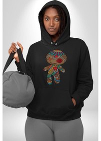 Resim Voofoo Bebeği Doll Doldurulmuş Bebek Kadın Erkek Siyah Kapüşonlu Sweatshirt Hoodie Siyah 