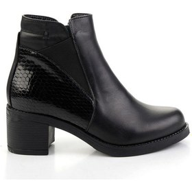 Resim Siyah Siyah Hakiki Deri Kadın Bot & Bootie K02717211003 Siyah Siyah 