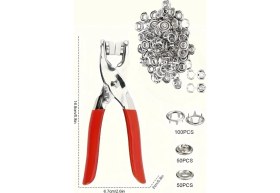 Resim 200 Adet Paslanmaz Çelik Çıtçıt ve Pense Seti Metal Çıt Çıt Makinesi 