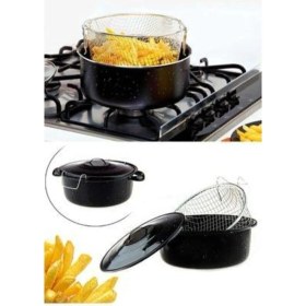 Resim 24CM Emaye Tencere ve Fritöz, Pratik Kızartma Için Ideal Seçenek 
