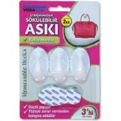 Resim Vodaseal İz Bırakmadan Sökülebilir Askı Beyaz 3 Lü Eko Paket Max 2 Kg 