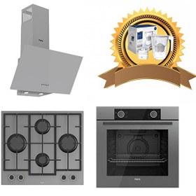 Resim Gri Cam Ankastre Set (D088 - LN 388 - XE61CPR) - Su Arıtma Sürahisi Hediyeli 
