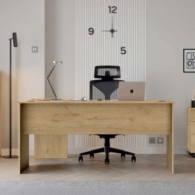 Resim Adore Mobilya Rio L Ofis Masası - Florida Meşe 160X75X144 cm 
